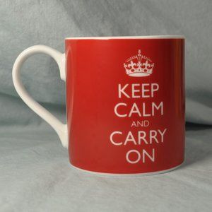 🐸 12 oz mug keep calm and carry on red (w821)